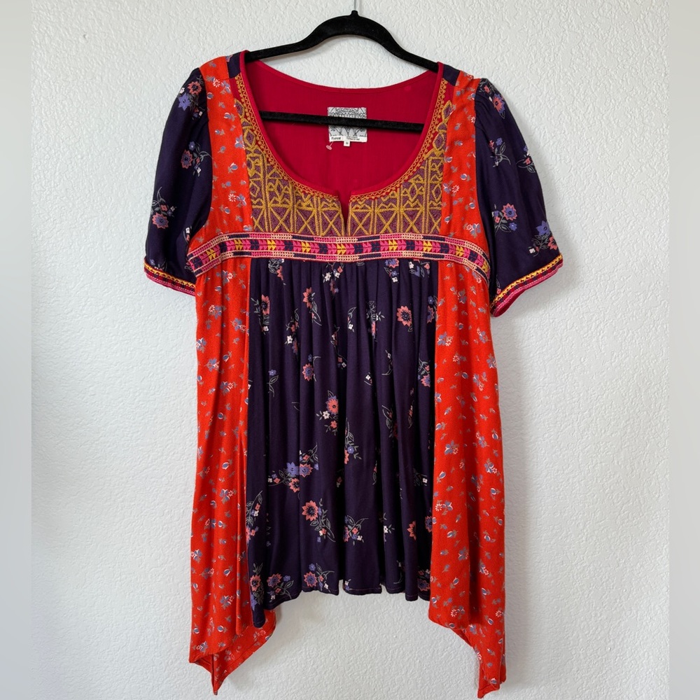 ANTHROPOLOGIE FLOREAT PATCHWORK EMBROIDERED TUNIC SZ 10 ******RARE******